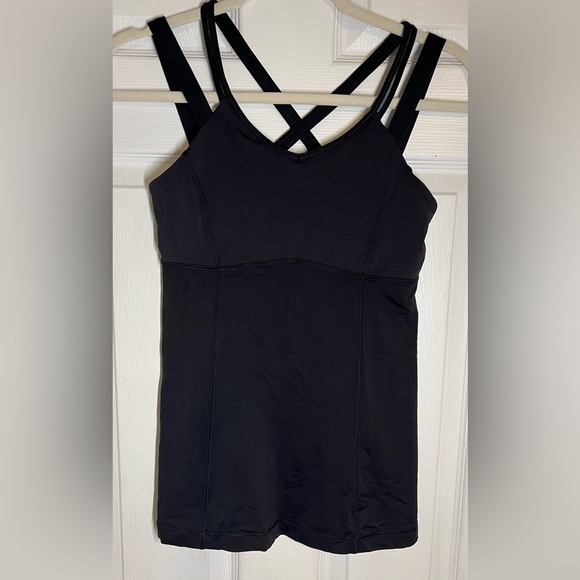 Lululemon Ace Tank Womens Size 6 Black Strappy Criss-Cross Back Active Yoga Top. - Picture 2 of 7